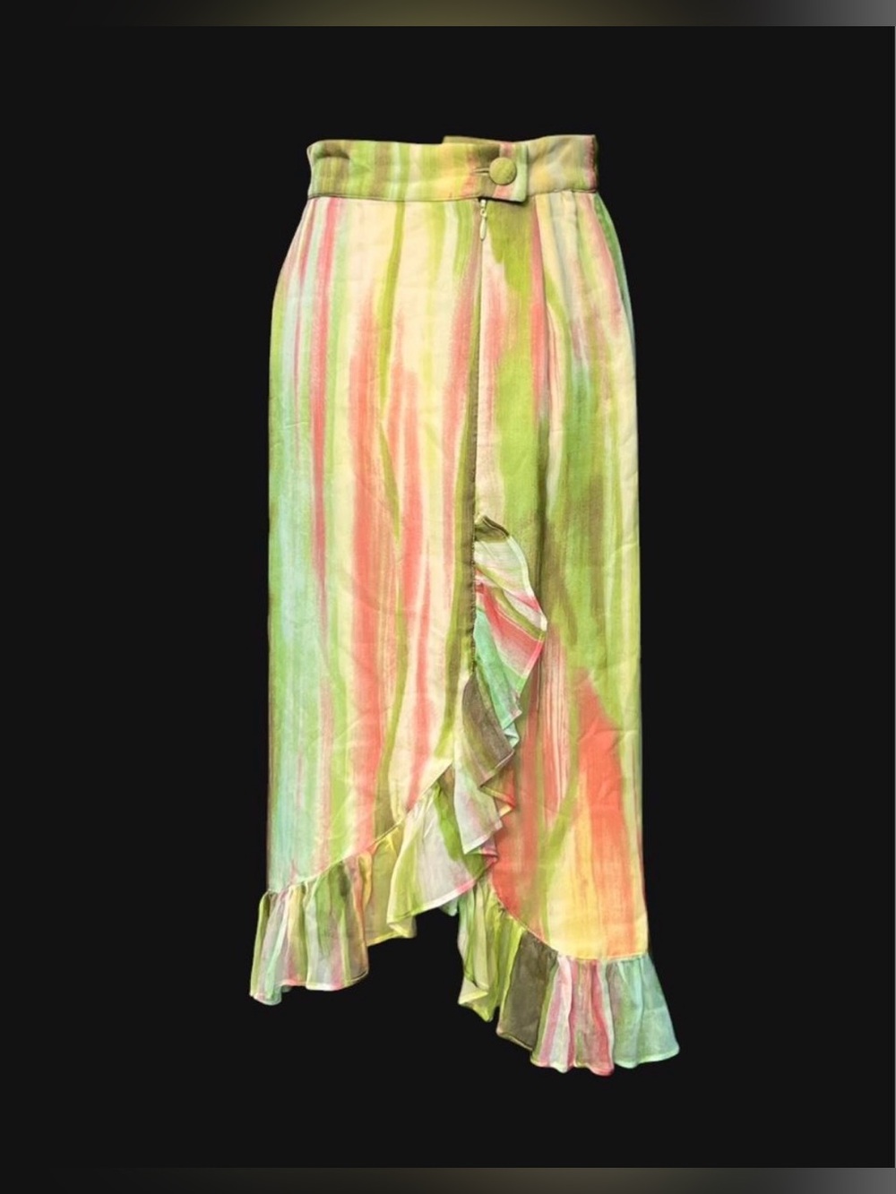 Vintage 1970’s 80’s Bernard Danaé Couture Paris silk midi skirt size S